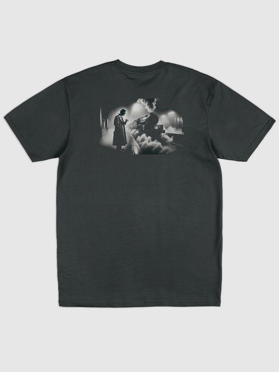 Mystery Departure: Noir Train Station Encounter (Mens Tee) product image (1)