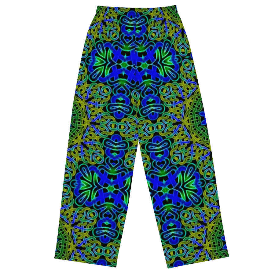 Blue Green Celtic Kaleidoscope Wideleg Pants product image (1)
