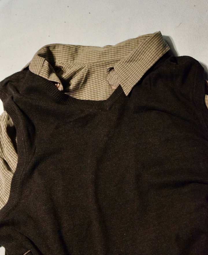 Black ripped jeans and shirt-vest combo product image (2)