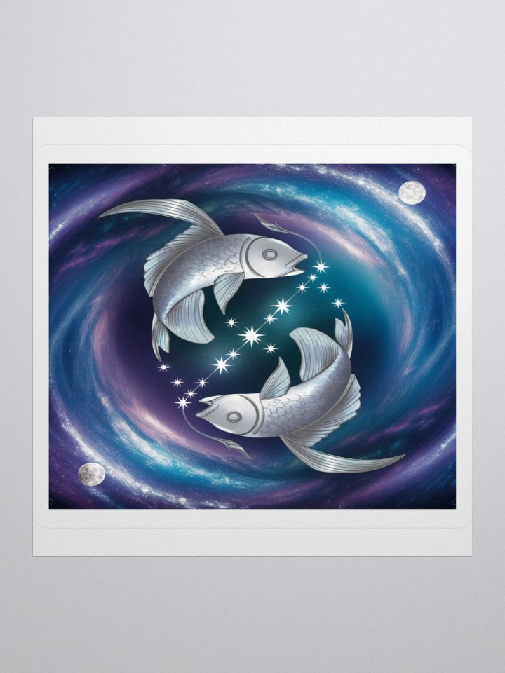 Exclusive Pisces Zodiac Sticker: Celestial Fish in Cosmic Swirl - Perfect for Astrology Enthusiasts and Pisces Lovers! product image (3)