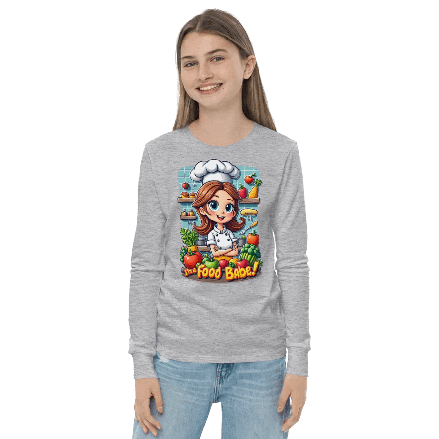 Food Babe Chef Youth Long Sleeve Tee product image (20)