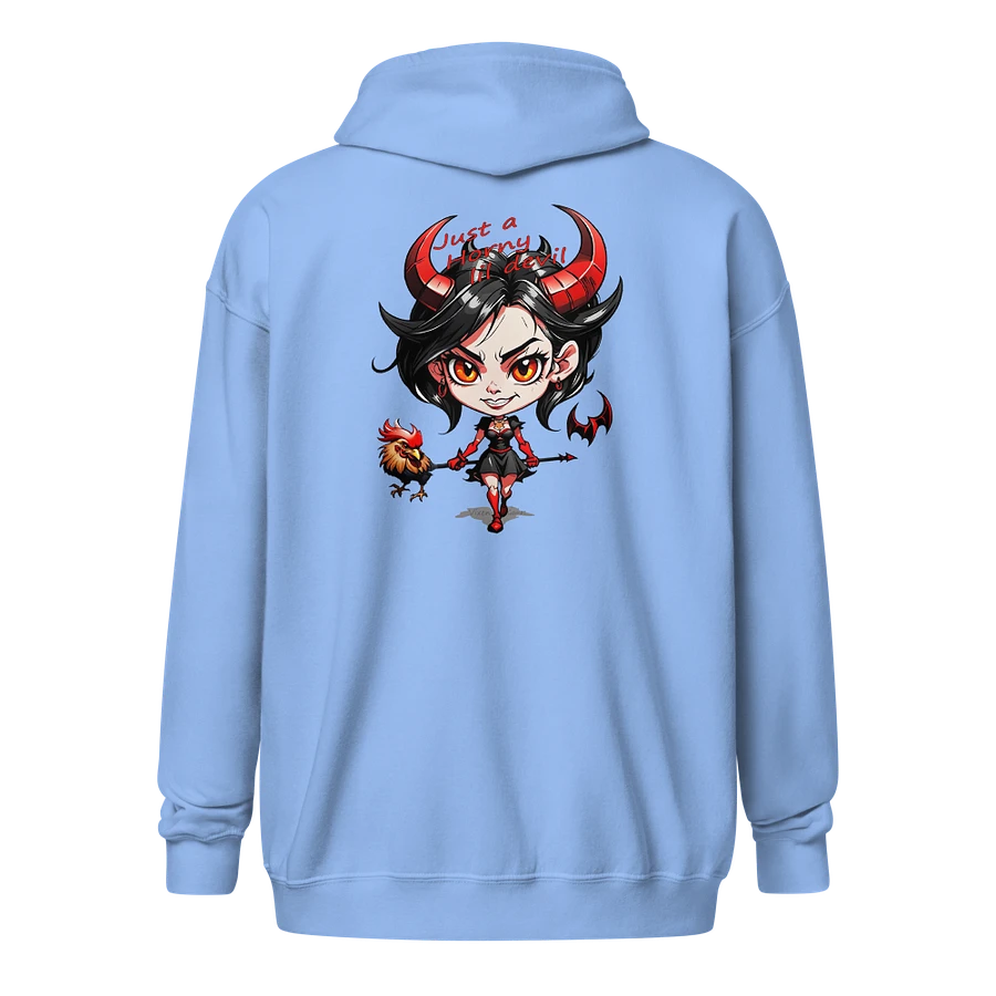 Just A Horny Lil Devil Graphic Double Side Print Zippy Front Hoodie product image (7)