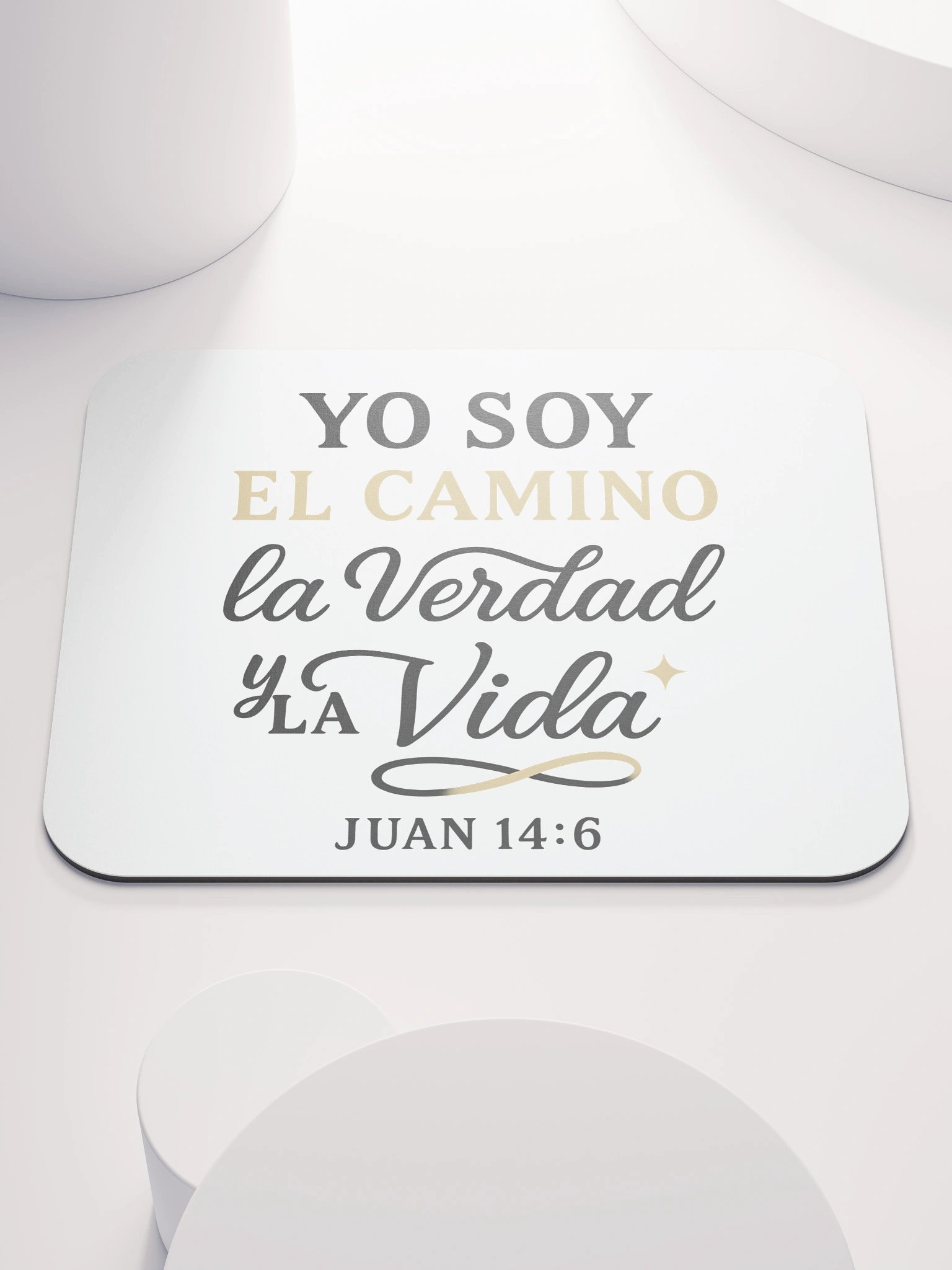 Faith Mouse Pad – “Yo Soy el Camino, la Verdad y la Vida” – Spanish Christian Design product image (1)