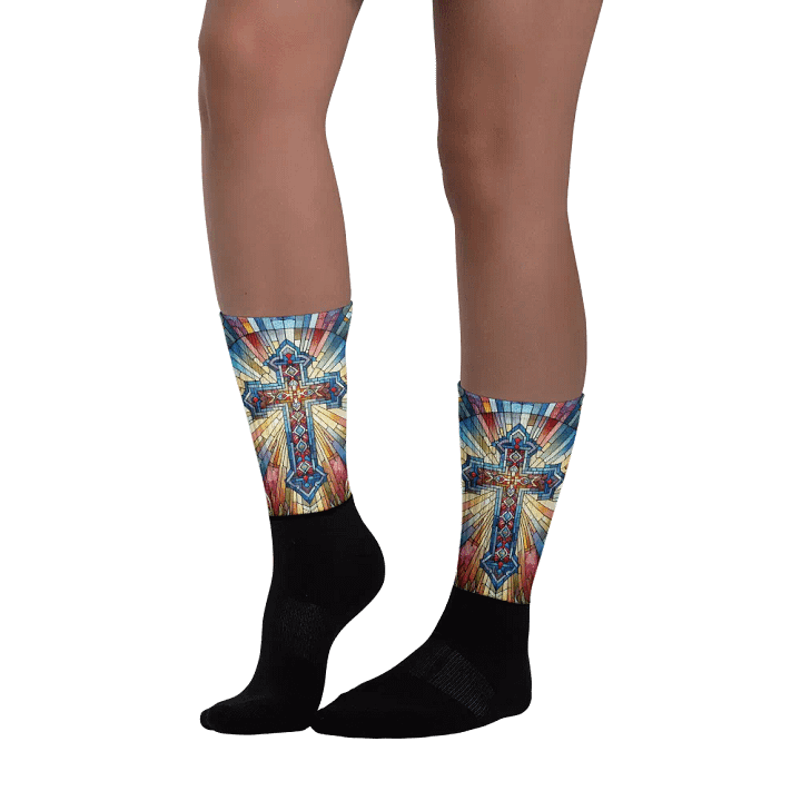 Stain-glass Style Cross - Socks product image (1)