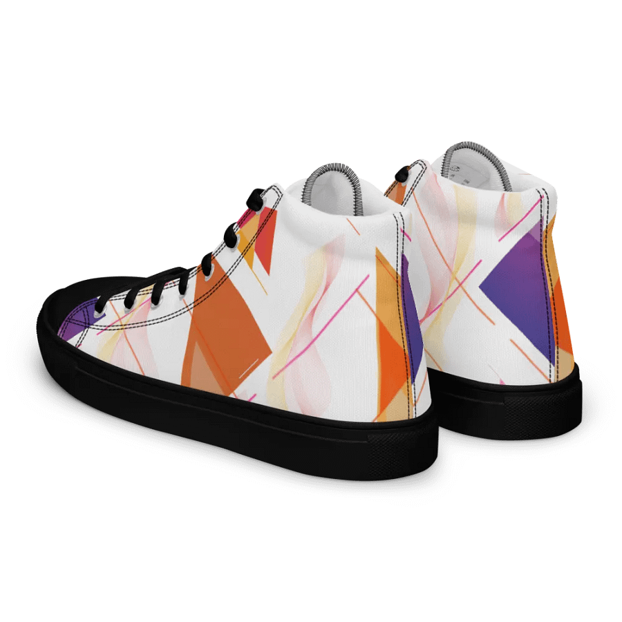 Women's High Top Canvas Shoes -Abstract orange and Purple design product image (3)