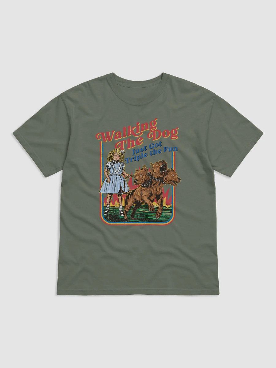 Walking the Dog Just Got Triple the Fun T-Shirt | Funny Retro-Style Fall and Halloween T-Shirt product image (18)