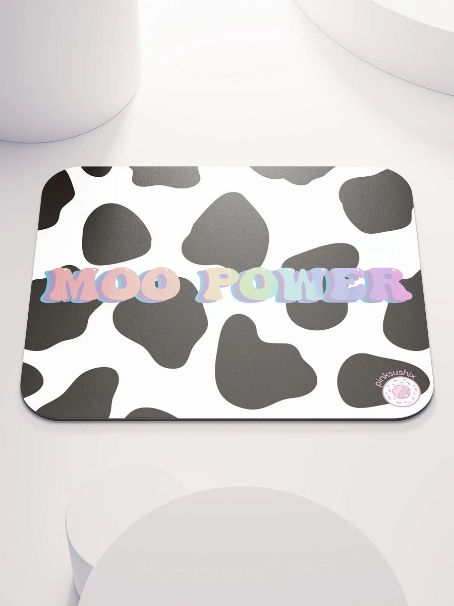 Rainbow Moo Power Cow Print Classic Mouse Pad product image (1)