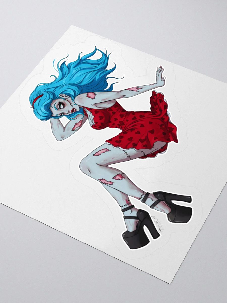 V4 Zombie Pinup Kiss Cut Stickers (White Edge) product image (8)