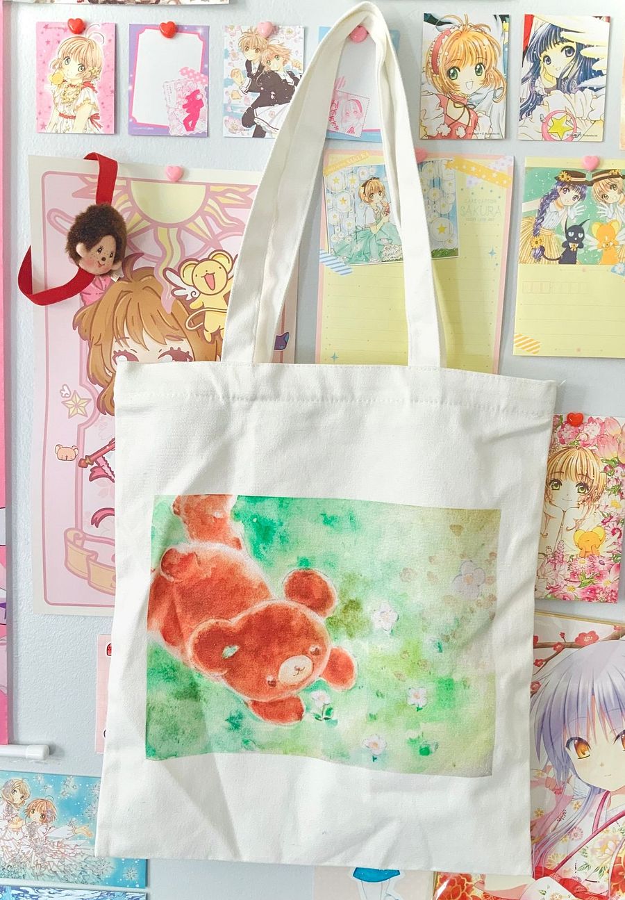 Nature Bear Watercolor Canvas Tote Bag product image (1)