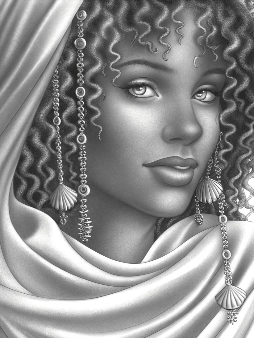 Grace and Strength The Beauty of African Women in Art -Tunisian Goddess ( Coloring E-book) product image (7)