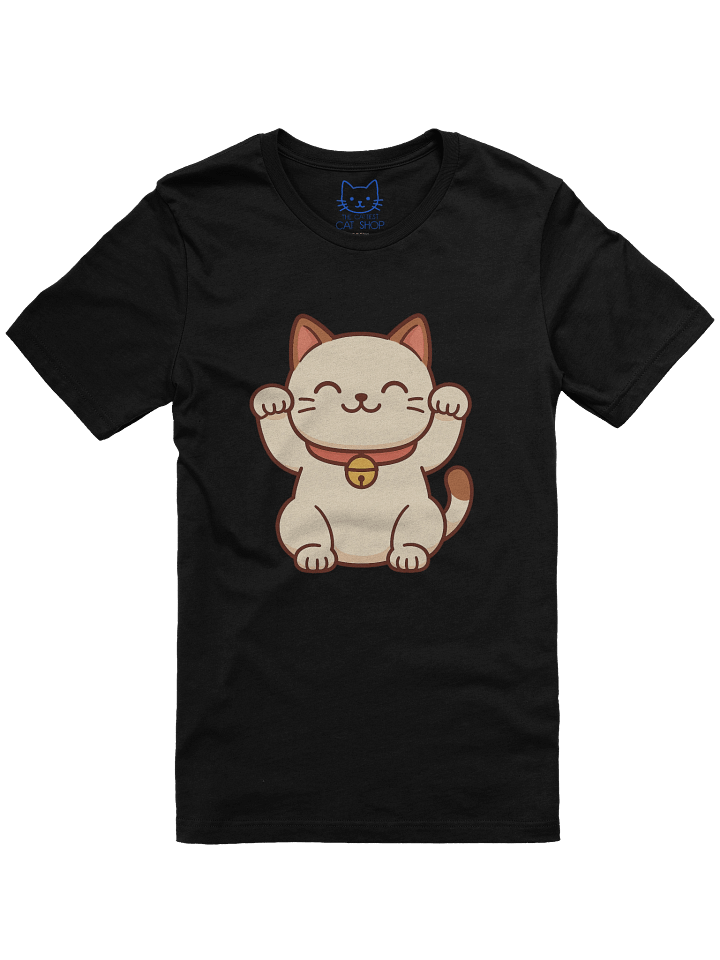 Maneki-Neko Double Good Luck Big Money Two Paws Up Unisex T-Shirt product image (3)