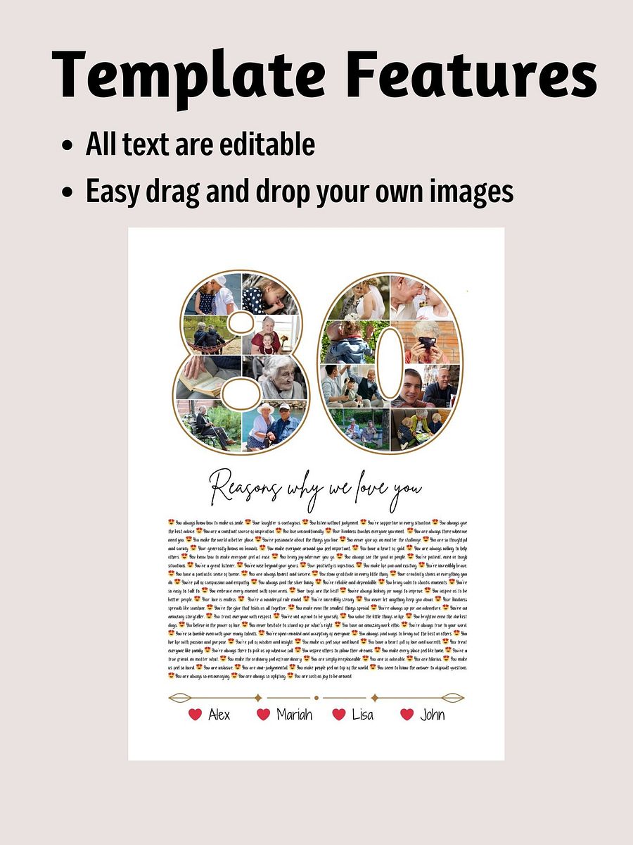 80 Reasons Why We Love You Canva Template product image (5)