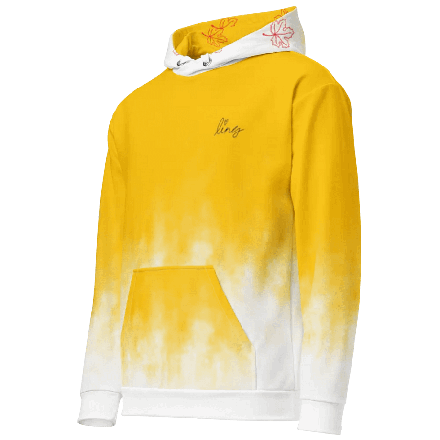 Lingling Kwong Maple Design Unisex Hoodie (Yellow & White) product image (2)