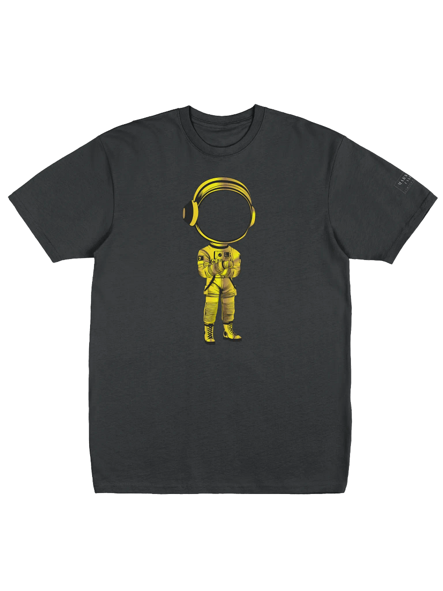 GOLD ASTRONAUT WITH TRANPARENT VISOR & LIFESTYLE LOGO ON BACK TEE SHIRT product image (1)