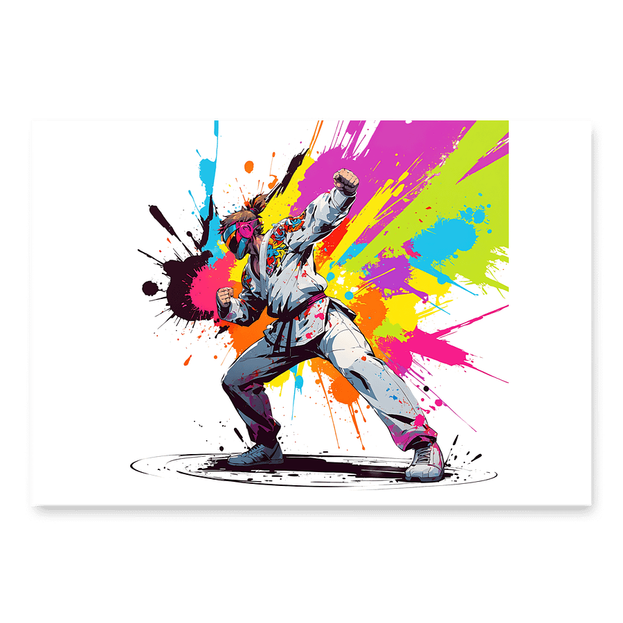 Wrapping Paper Sheets (3EA) ( D_0144_Color Kick Taekwondo Boy of the Streets ) product image (2)