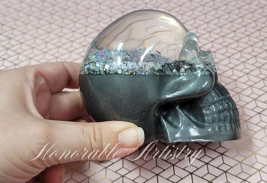 Holo Glitter and Gunmetal Grey Skull product image (4)