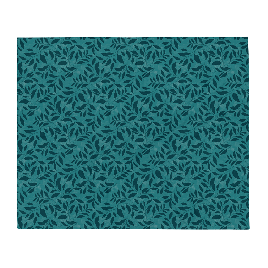 Midnight Foliage Green Throw Blanket product image (1)