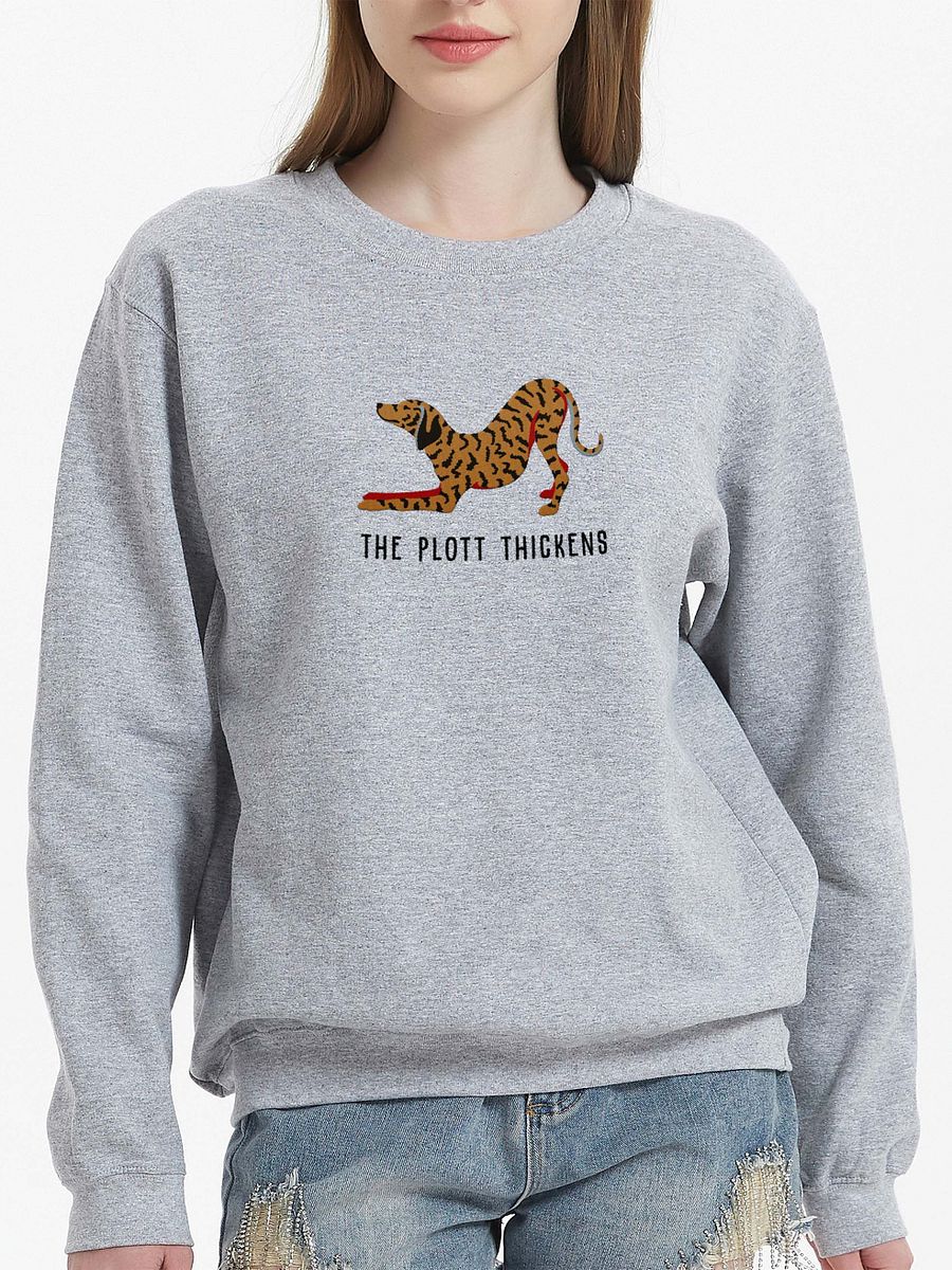 The Plott Thickens Sweatshirt (Embroidered) of a Plott Hound(Tan Brindle) product image (2)