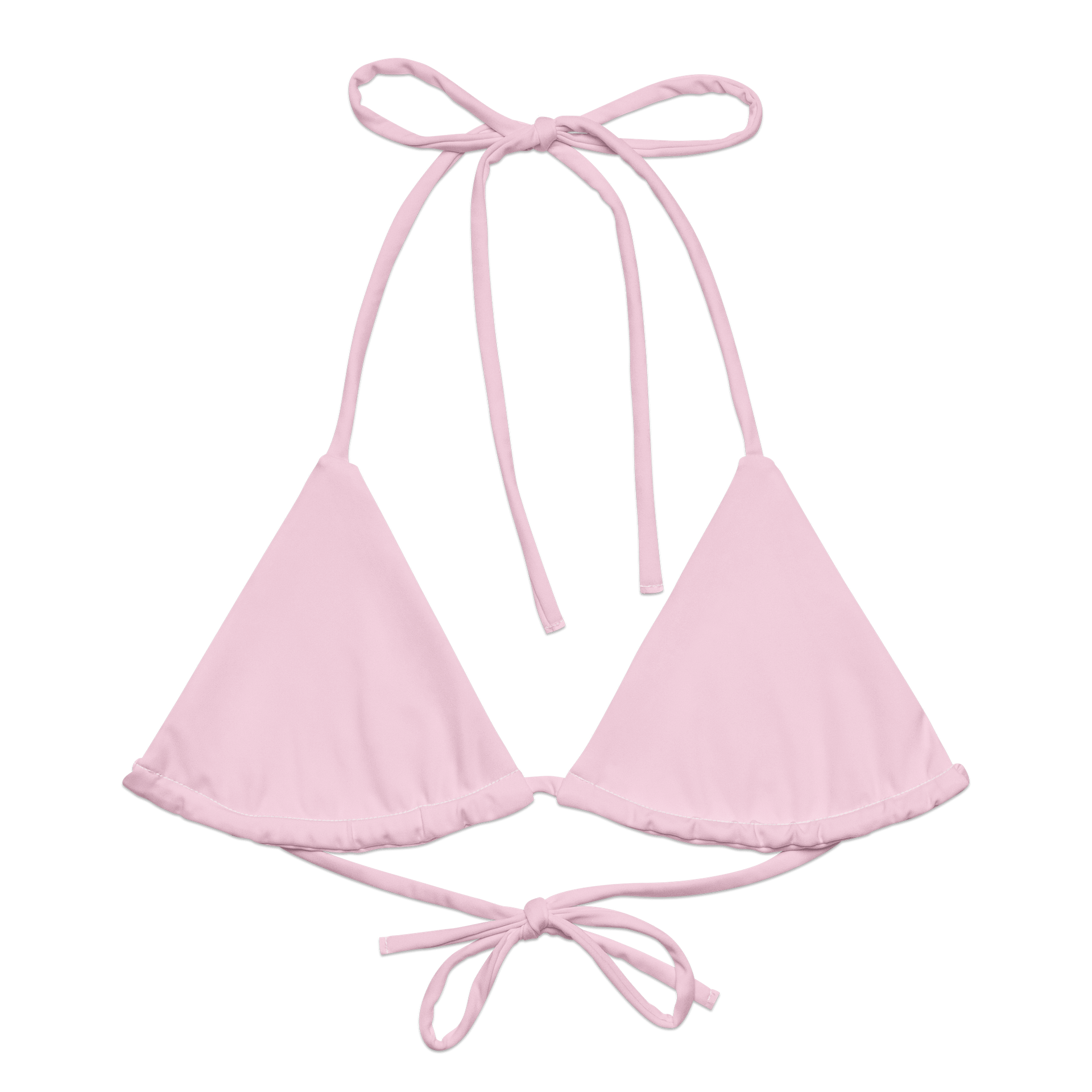 Baby Pink Solid Color String Bikini Top product image (1)