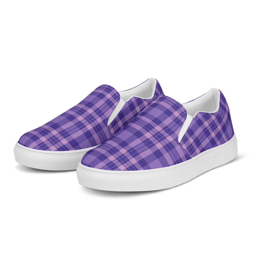 Men's Purple Tartan Slip-On Canvas Shoes product image (3)