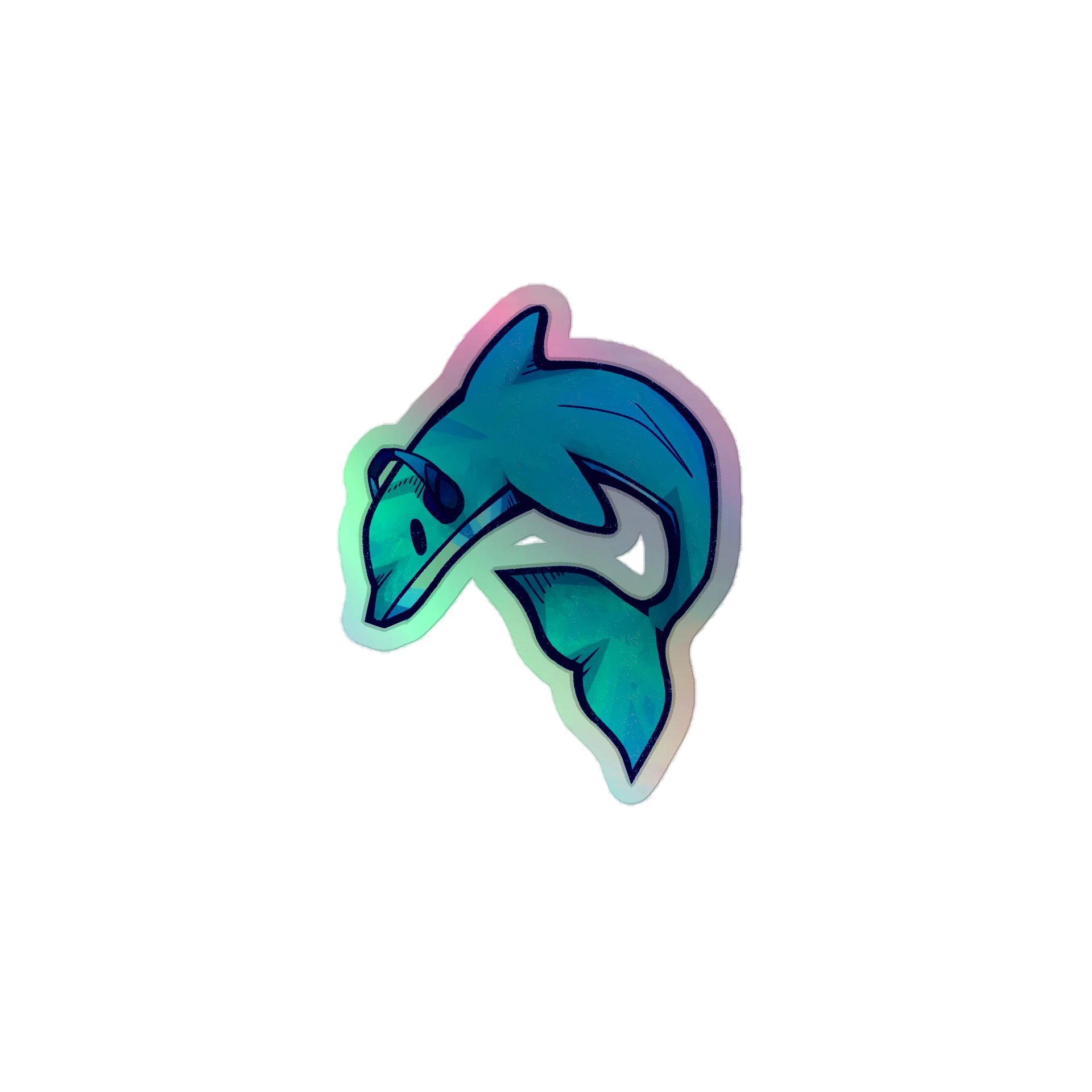 Synthwave Dolphin Holo-Sticker (2024) product image (1)