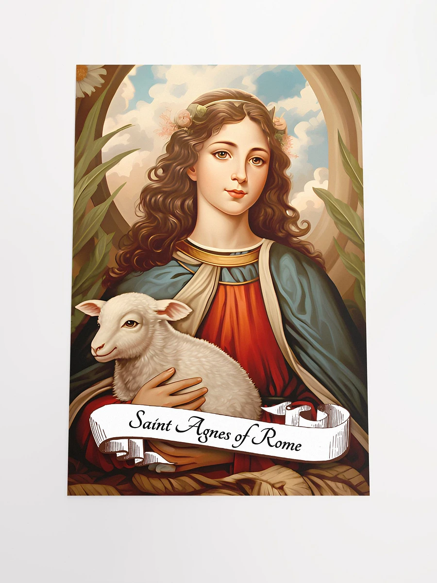 Saint Agnes of Rome Patron Saint of Girl Scouts, Engaged Couples, Chastity, Virgins, Abuse Victims, Gardeners, Matte Poster product image (3)