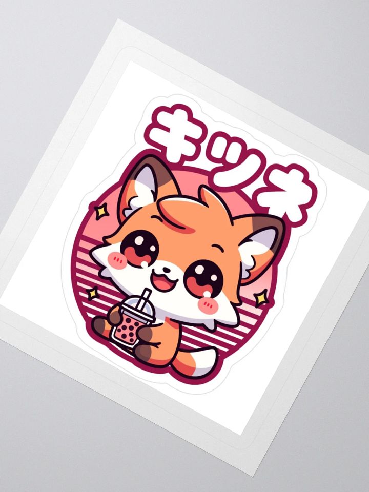 Bubble Tea Fox Kiss Cut Stickers product image (5)