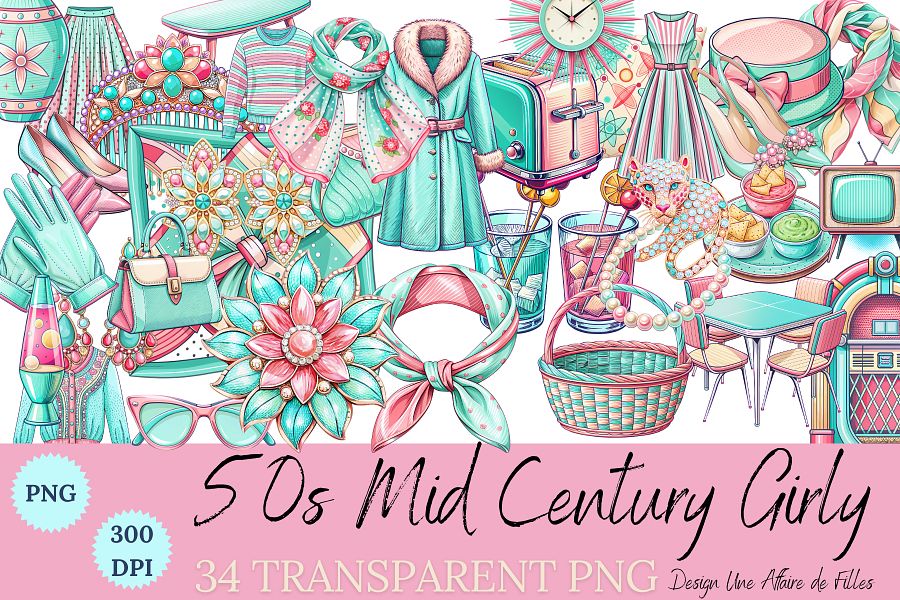 50s Fashion Accessories Transparent PNG product image (1)