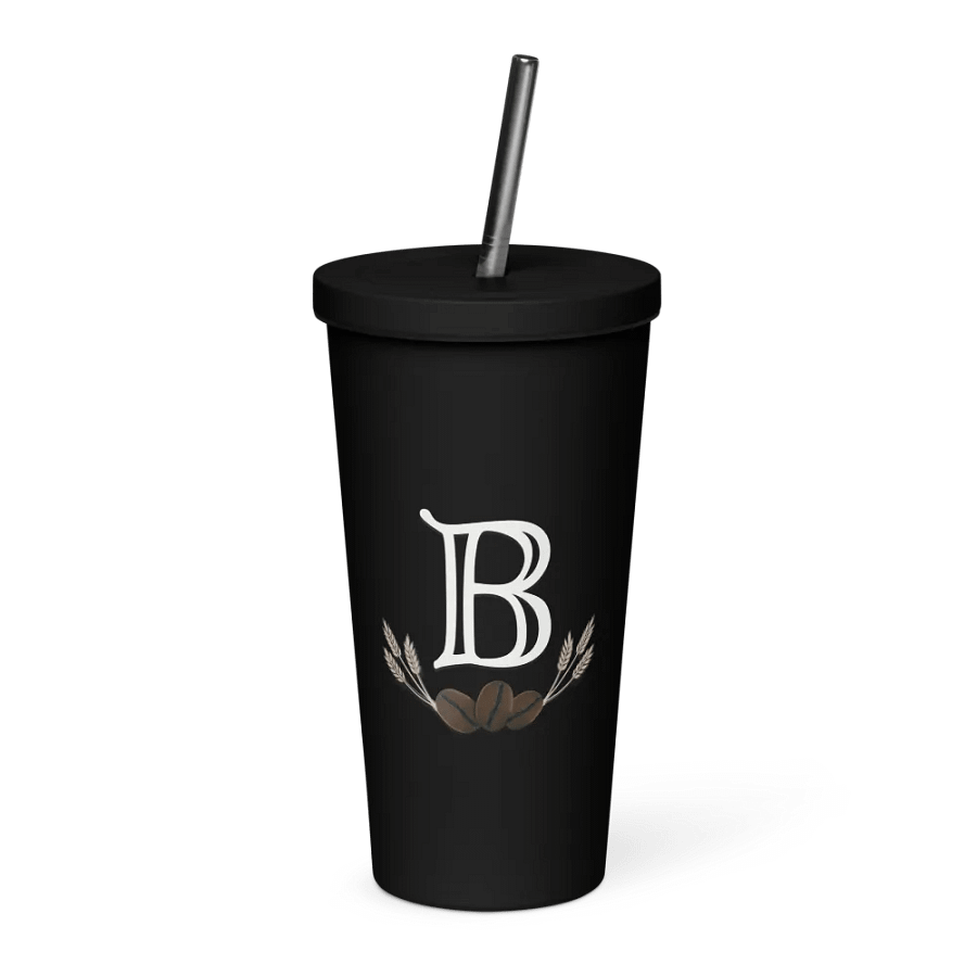 Bean and Barrel Logo Insulated Tumbler with Straw product image (1)