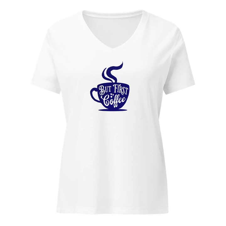 Coffee Lover's Relaxed V-Neck Tee product image (2)