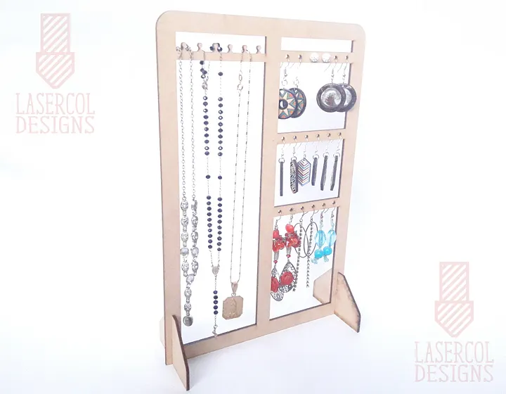 Earring Necklace Holder Stand - Laser Cut Files product image (2)