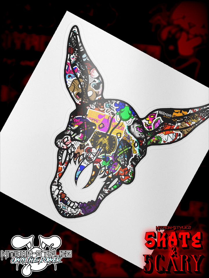 Wave 5 - Sticker Bomb Classic Rabbit Skull Kiss Cut Sticker product image (1)