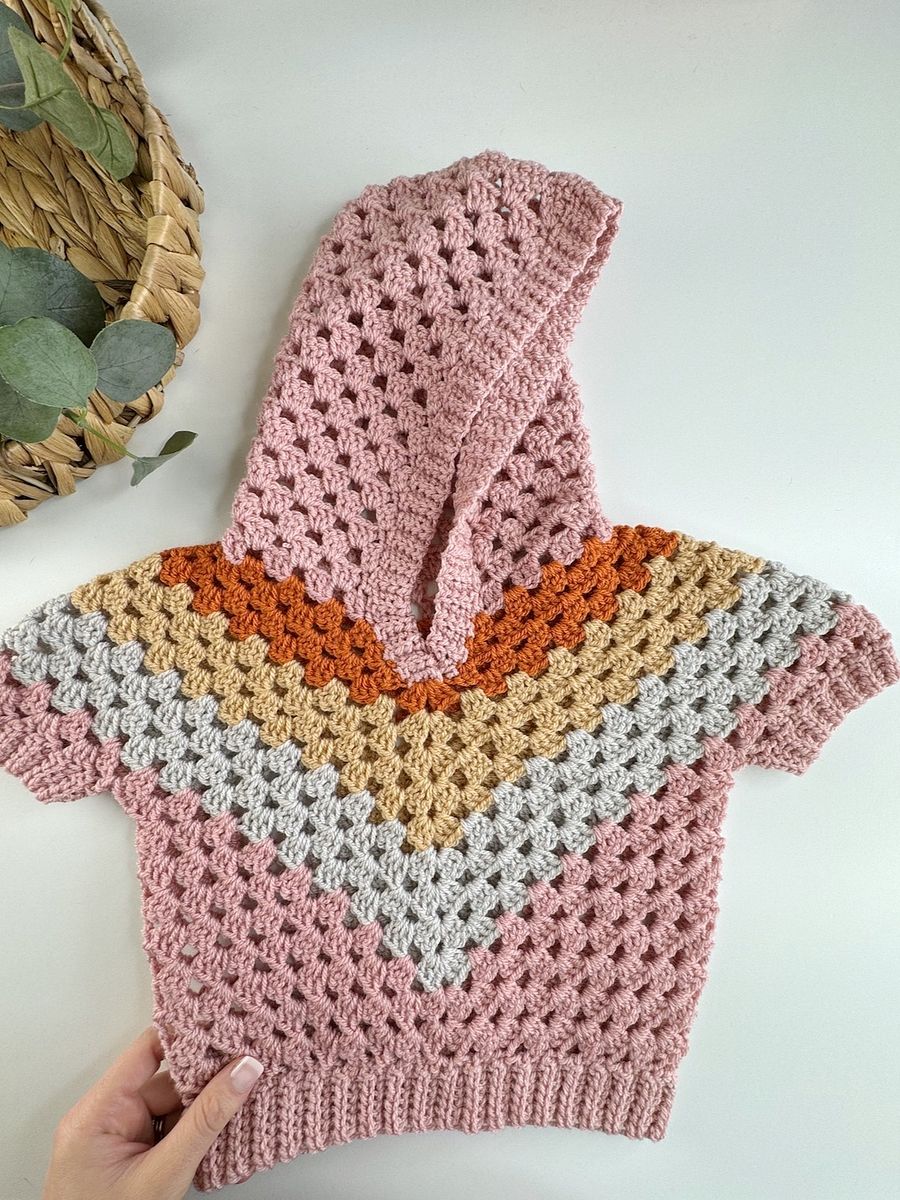 Baby Hoodie Pattern | Granny Stitch Child Crochet Hoodie | Sizes Newborn to 10 Years Pdf product image (2)