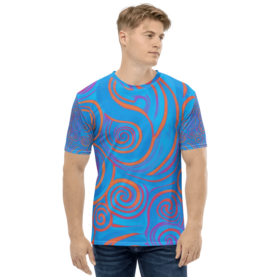 Funky Blue Dreams Liquid Tie-Dye Men's T-shirt product image (3)
