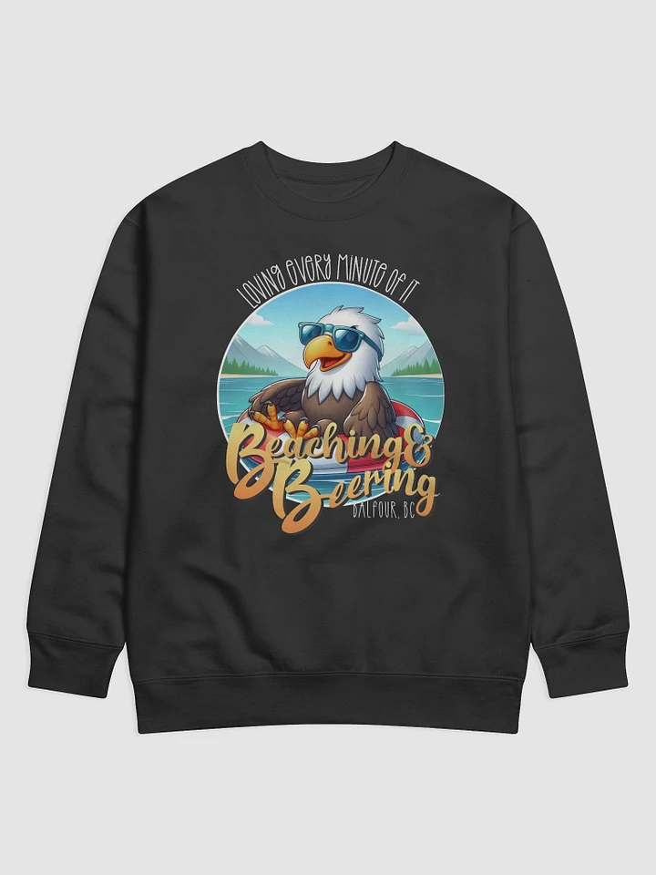 Beaching and Beering Classic Sweatshirt, Eagle on a Floatie wearing Sunglasses product image (1)