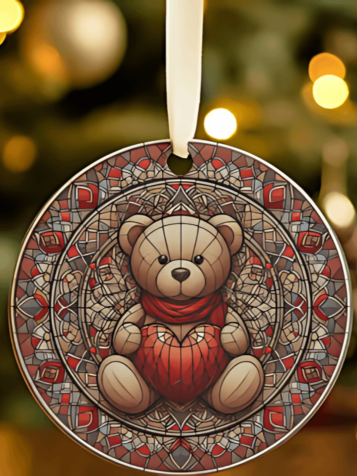 Cute Love Bear Valentine Ornament Sublimation Design – high-quality 300 DPI PNG digital download product image (1)