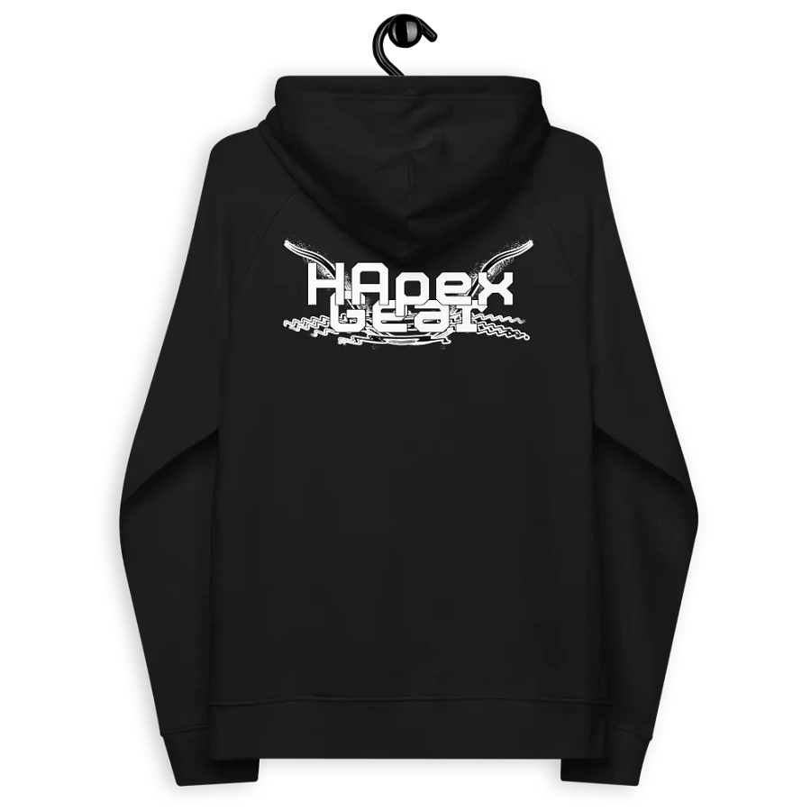 Unisex Eco Raglan Hoodie - White HApex Gear Black Logo product image (8)