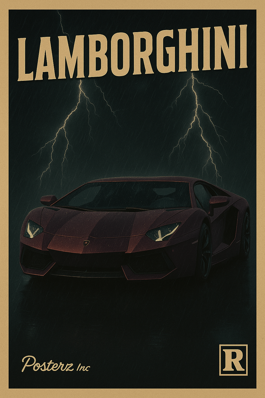 Lambo Thunder Cinematic Speed Poster product image (3)