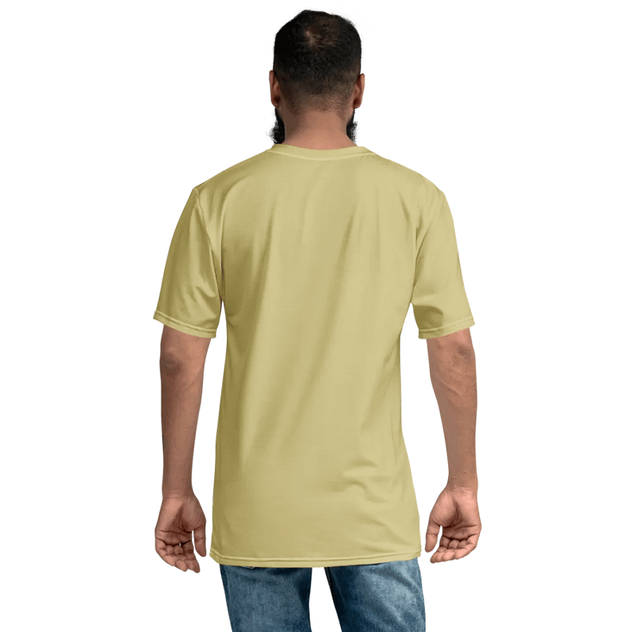 Plain Medium Yellow Soft Summer Men's Crewneck Polyester Heavyweight Premium T-Shirt by Treasure Pie product image (8)