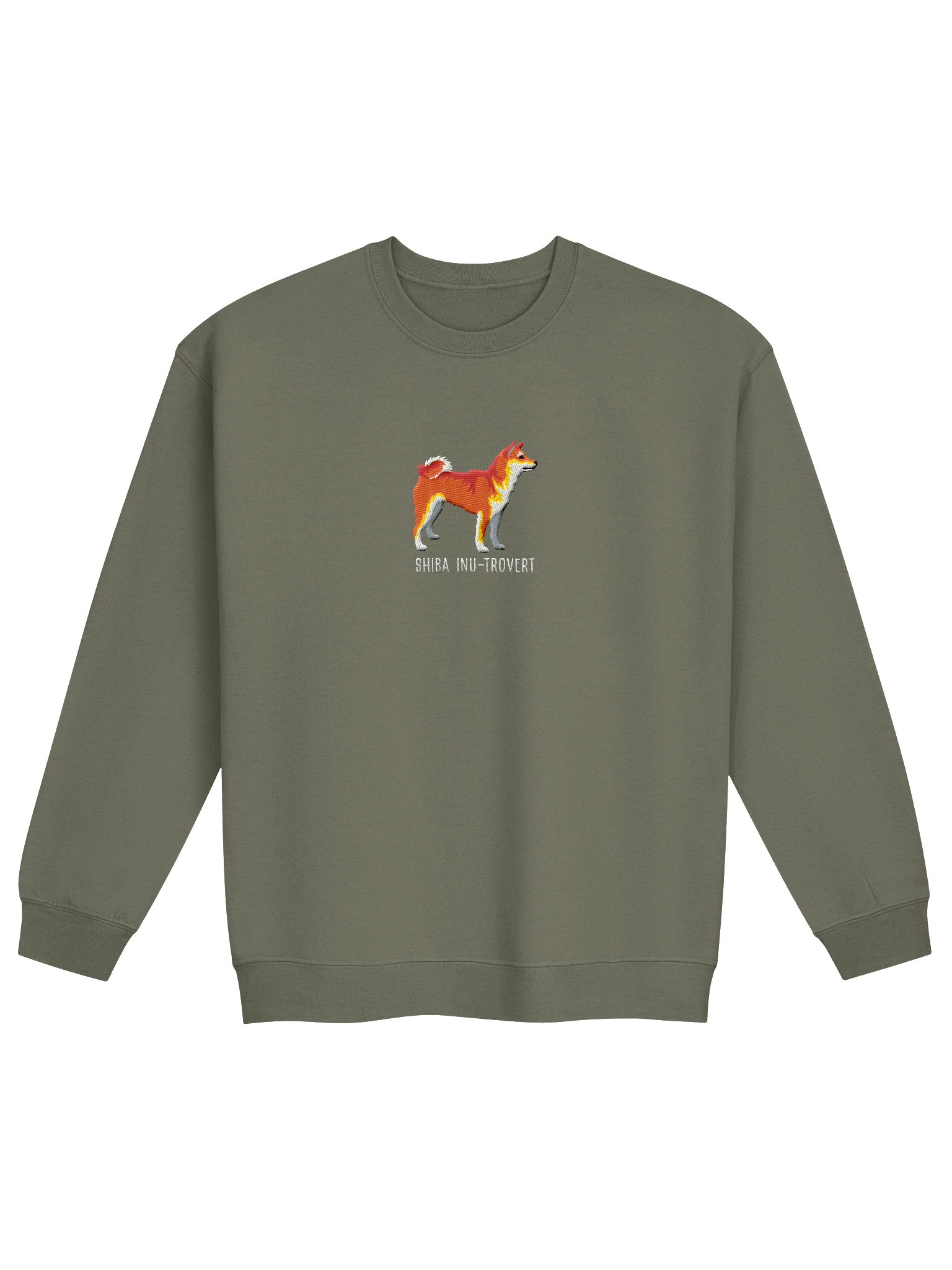 Shiba Inu-Trovert Sweatshirt (Embroidered) of a Japanese Shiba Inu(Red) product image (17)
