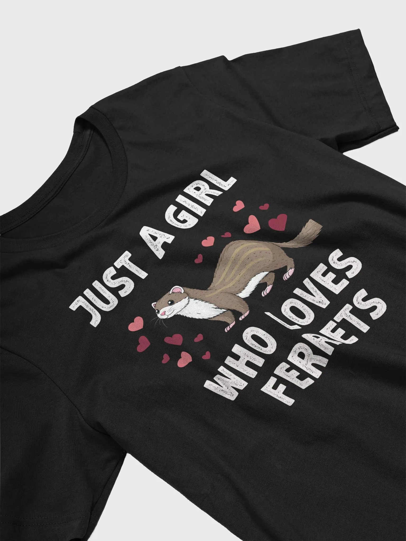 Just A Girl Who Loves Ferrets T-Shirt | Cute Ferret Lover Shirt for Women & Girls | Pet Lover Tee | Funny Ferret Mom Gif product image (3)