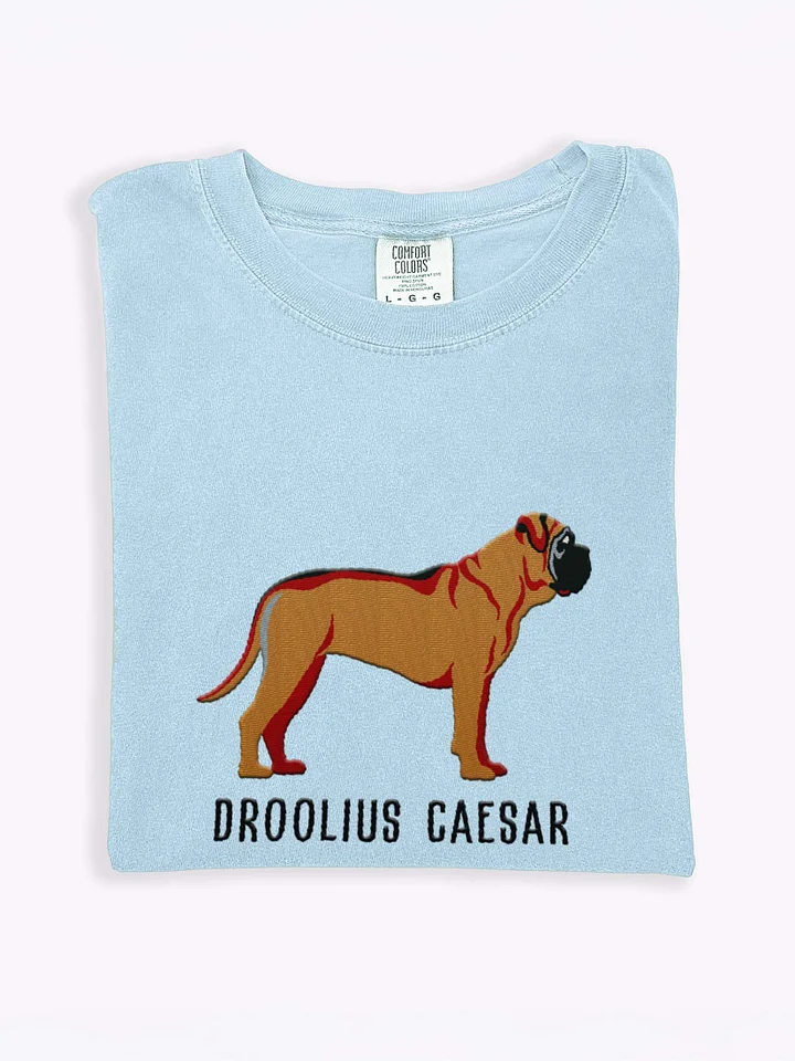 Droolius Caesar T-Shirt(Embroidered) of an English Mastiff(Tan) product image (1)