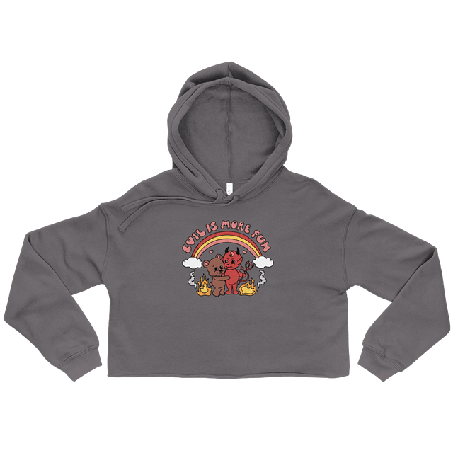Evil Is More Fun Crop Hoodie - Storm product image (1)