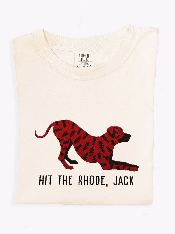 Hit the Rhode, Jack T-Shirt(Embroidered) of a Rhodesian Ridgeback(Brindle) product image (1)