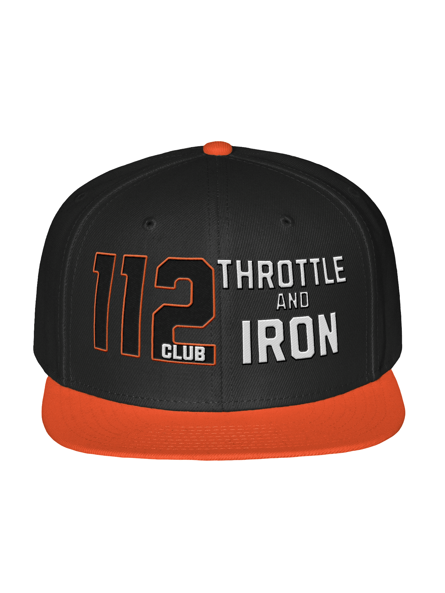 112 Club Throttle & Iron Snapback Hat — Orange Outline Edition product image (2)