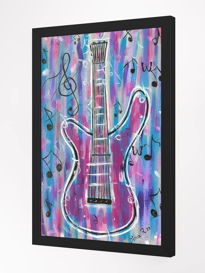 My Guitar (art by Dina R.) acrylic painting - Framed High-Quality Matte Poster (in) product image (4)