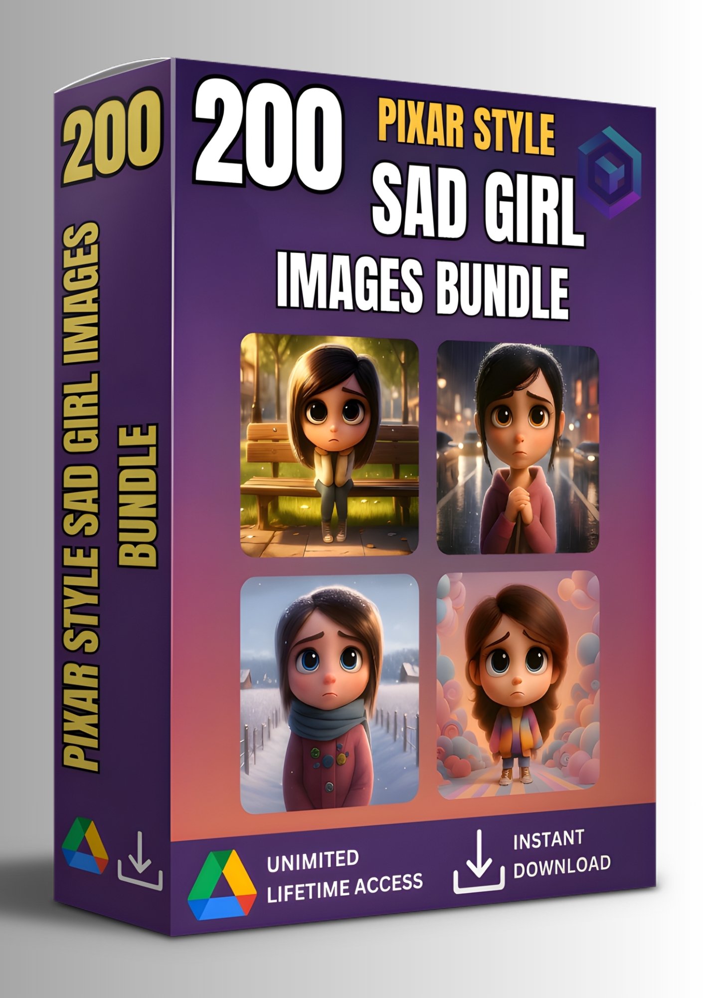 200 PIXAR STYLE SAD GIRL IMAGES BUNDLE FOR EMOTIONAL AND EXPRESSIVE STORYTELLING product image (1)