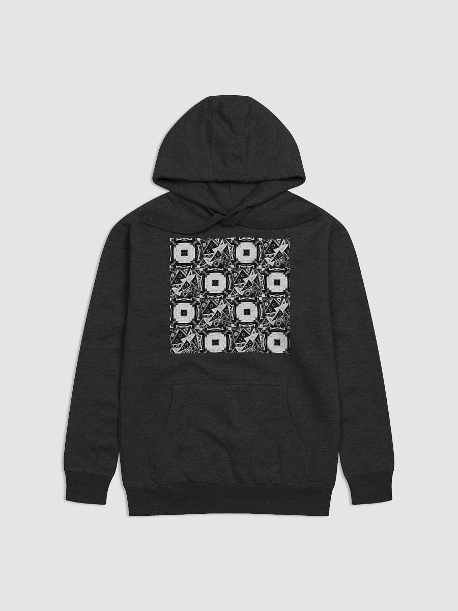 Abstract Monochrome Pattern Shapes and Squares Unisex Pull Over Hoodie product image (1)