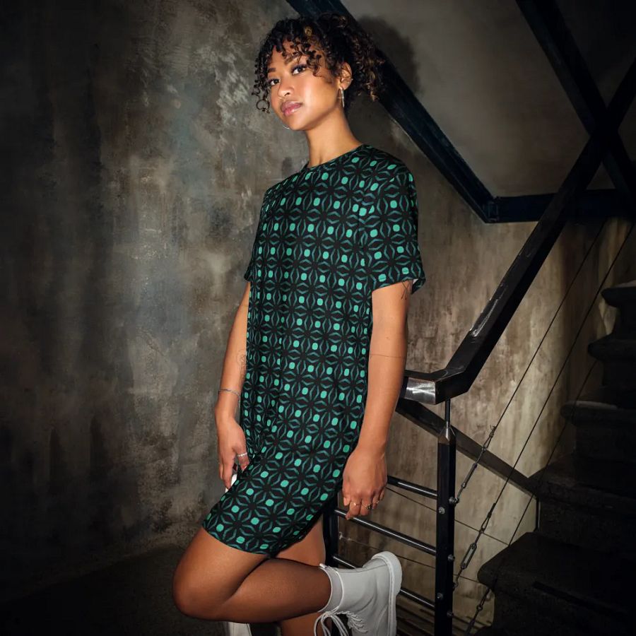 Abstract Repeating Values T Shirt Dress product image (3)