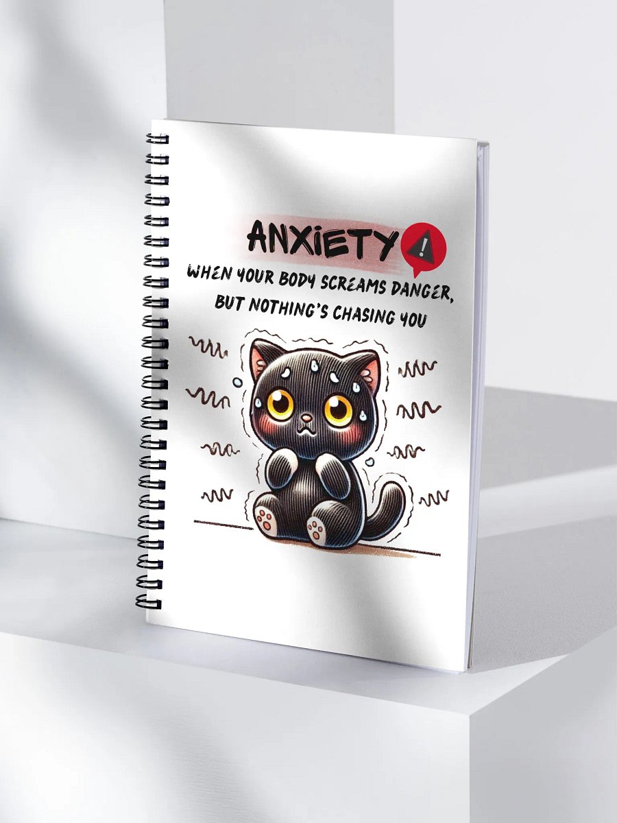 Anxiety Cat Spiral Notebook product image (4)